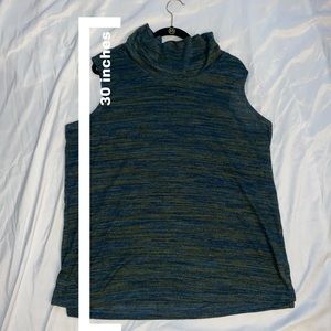 Earthy Tone Sleeveless Turtleneck Tank Top